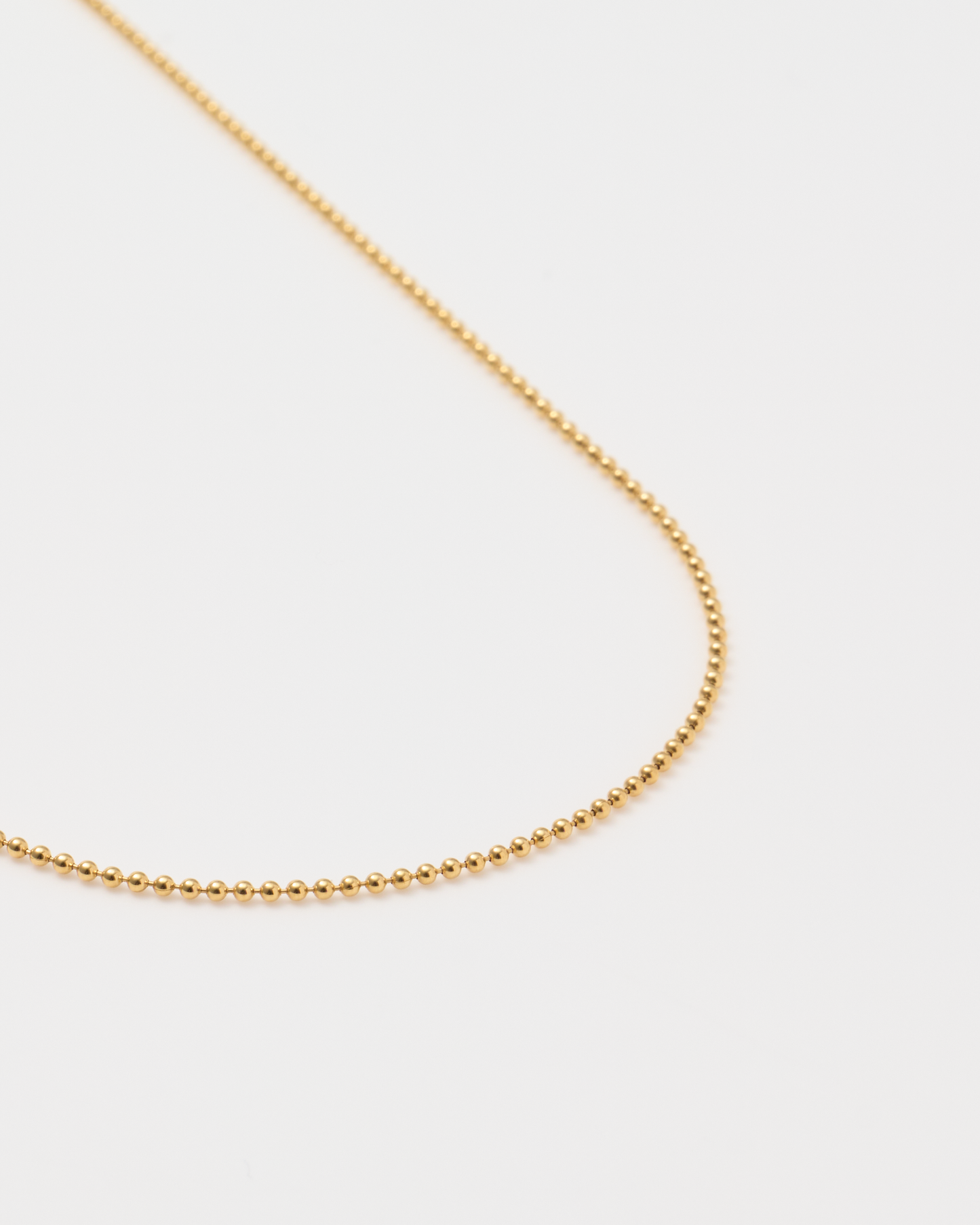 Thin Ball Chain Necklace / Gold