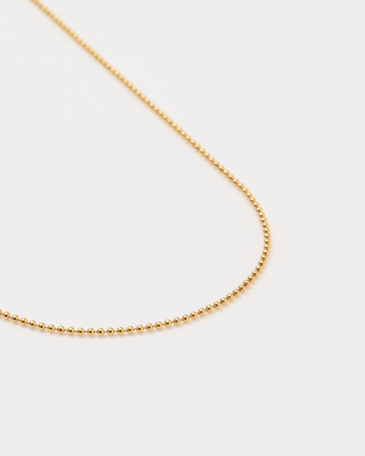 Thin Ball Chain Necklace / Gold