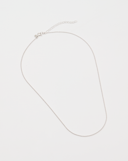 Thin Ball Chain Necklace / Silver