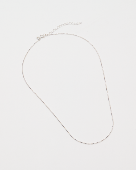 Thin Ball Chain Necklace / Silver