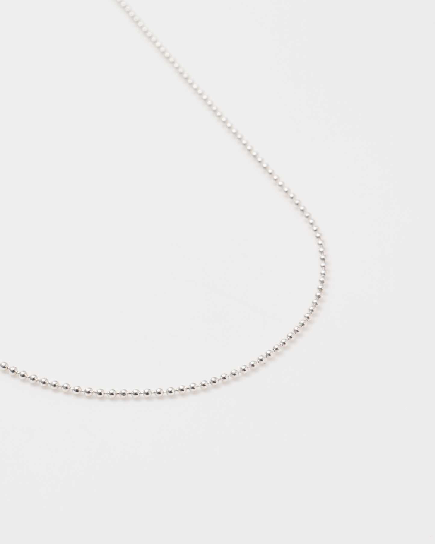 Thin Ball Chain Necklace / Silver