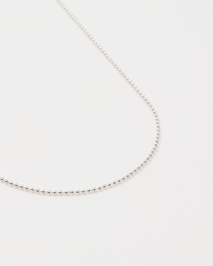 Thin Ball Chain Necklace / Silver