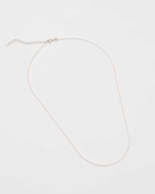 Thin Rope Chain Necklace / Silver