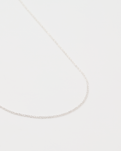 Thin Rope Chain Necklace / Silver