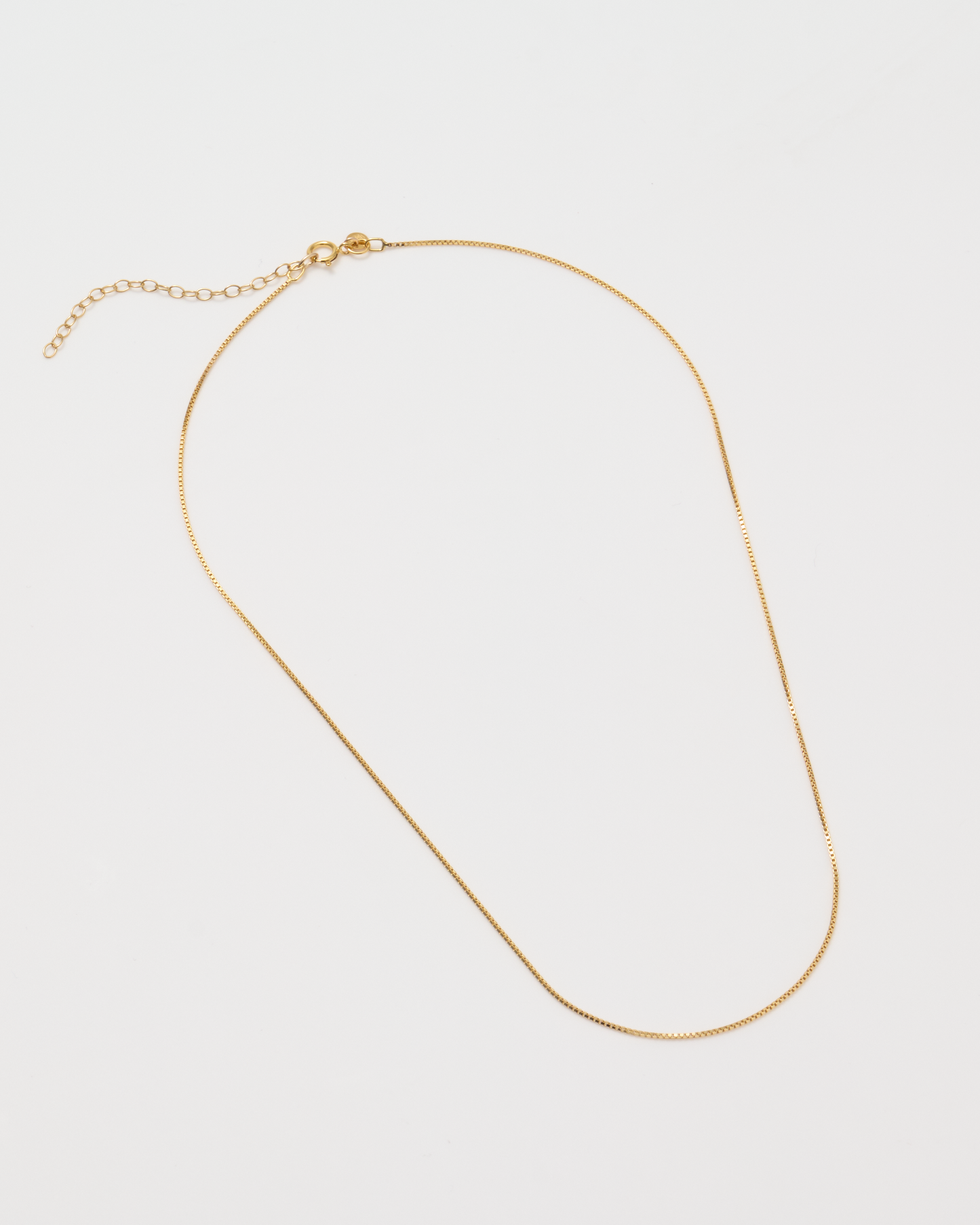 Thin Box Chain Necklace / Gold