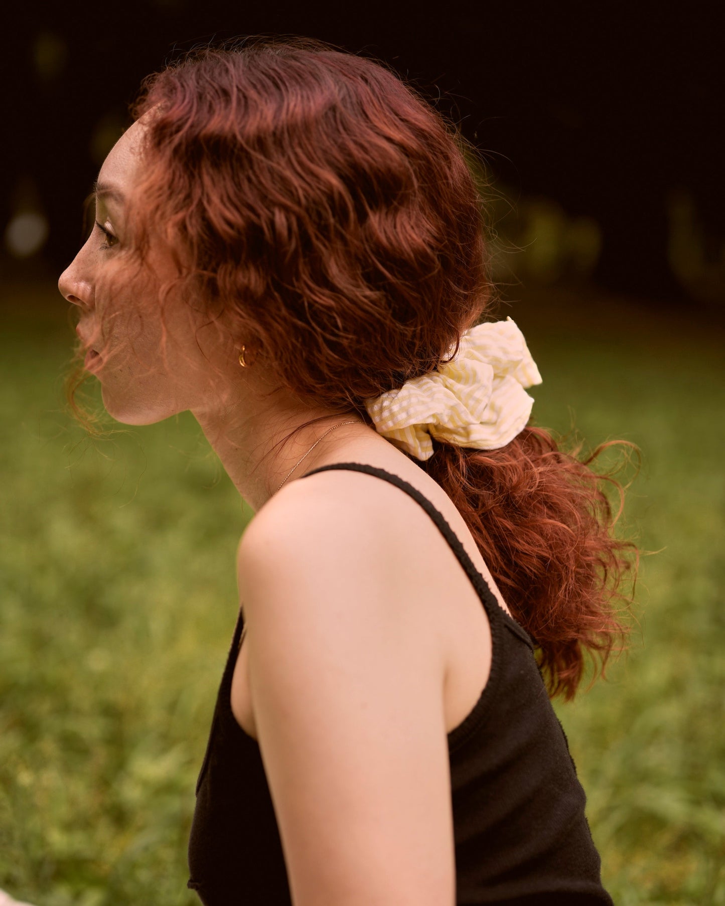 Amy Seersucker Scrunchie / Yellow