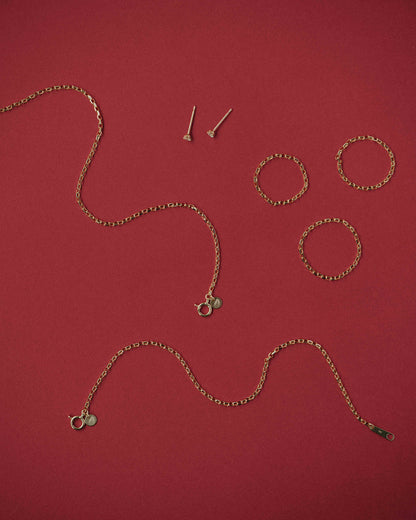 Square Chain DC Ring / 18K