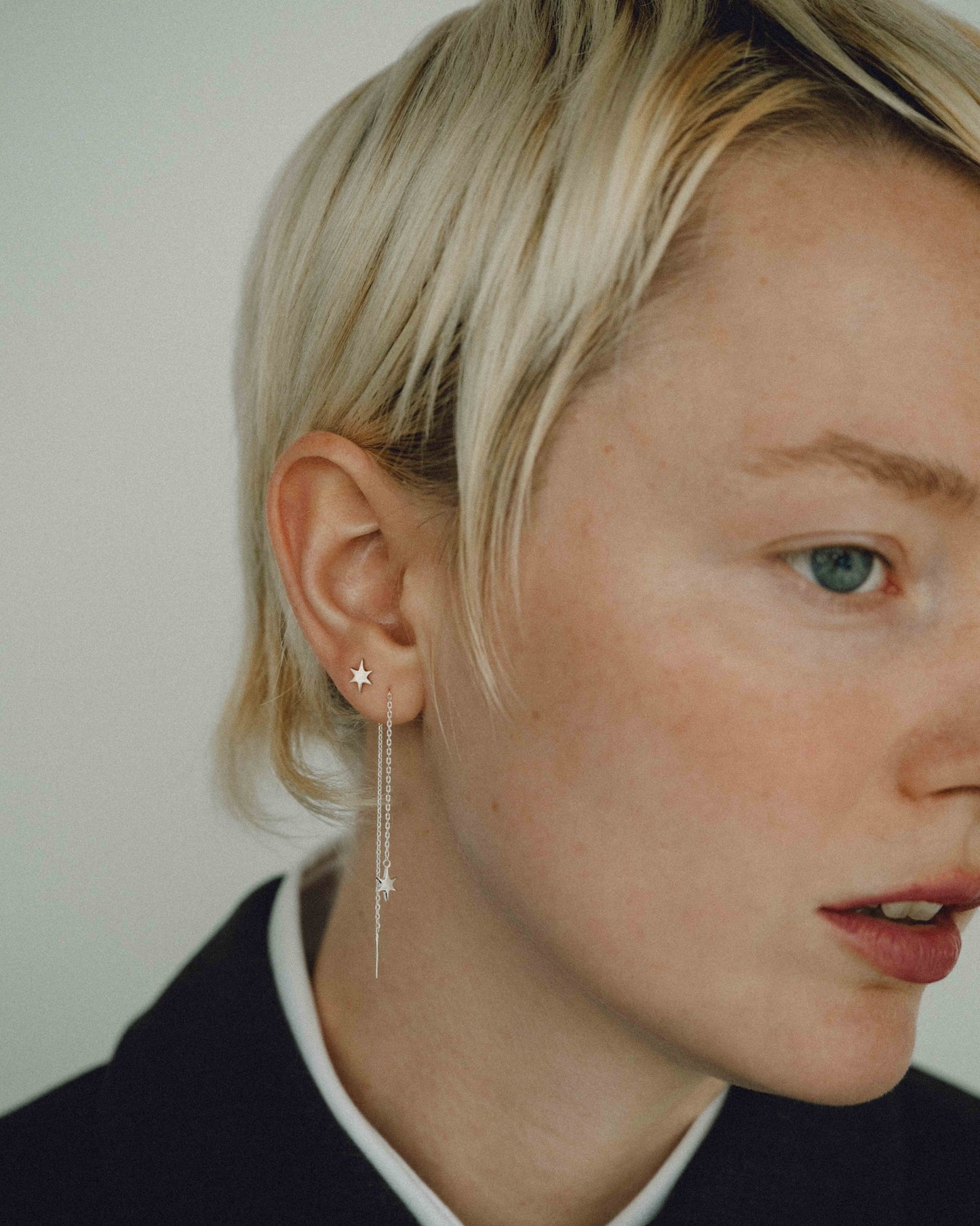 Sparkle Chain Pierce 片耳（Gold / Silver）