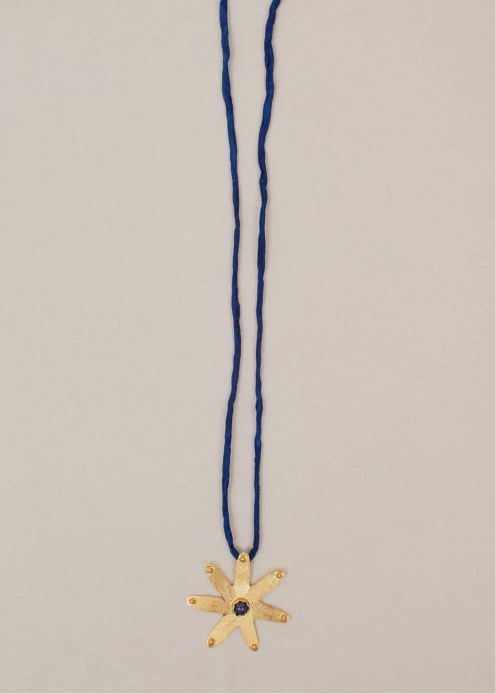 Blue Stella Silk Necklace