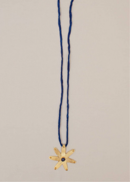 Blue Stella Silk Necklace