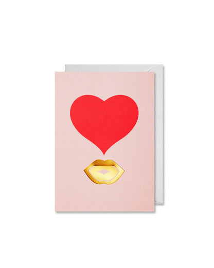 Metal Clip Greeting Card / Kiss