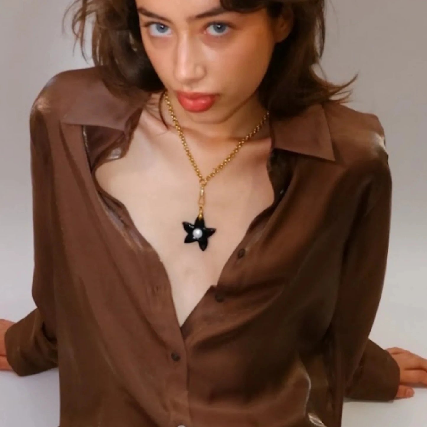 XL Star Belcher Chain Necklace / Black