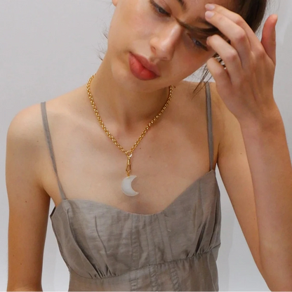 XL Luna Belcher Chain Necklace / Pearl