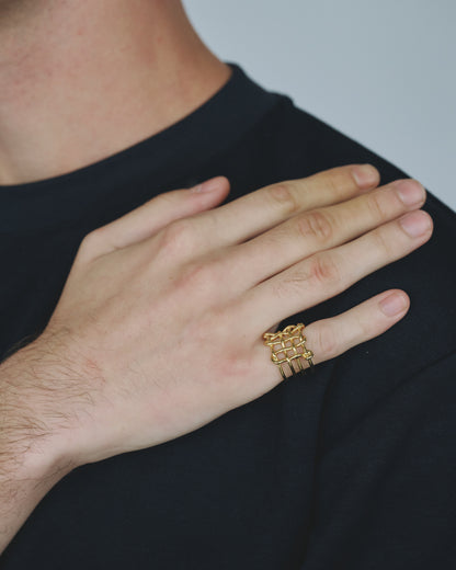 Louise Check Ring / Gold