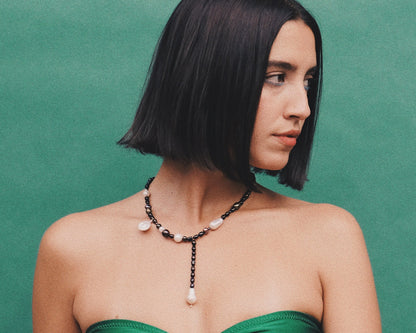 OOAK Pearl Necklace / Black