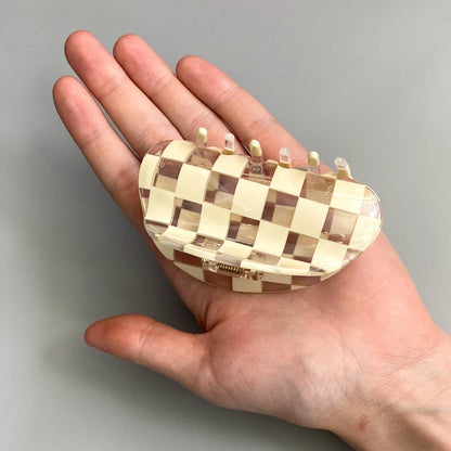 NEW Checker Claw Clip / White × Clear