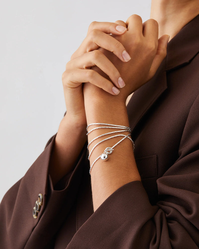 Constance Wrap Chain Necklace / silver