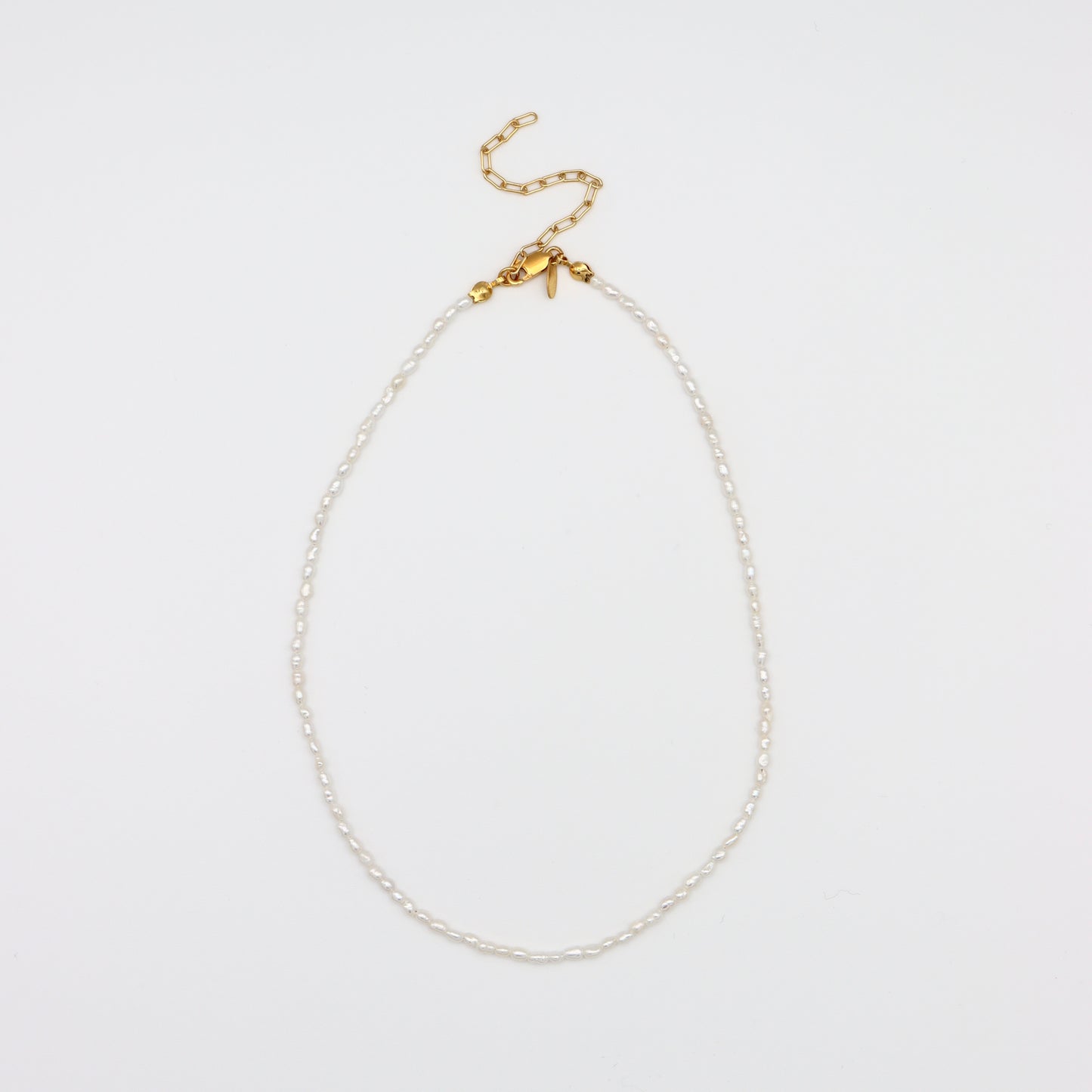 Rice Pearl Necklace / Tiny（Gold / Silver）