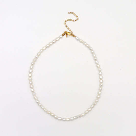 Rice Pearl Necklace / Mid（Gold / Silver）