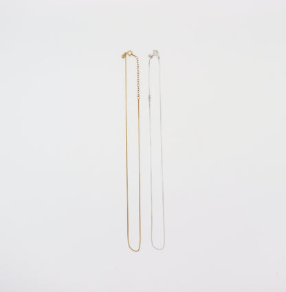 Thin Box Chain Necklace（gold / silver）