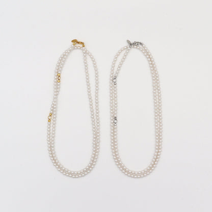Many Way Long Pearl Necklace（Gold / Silver）