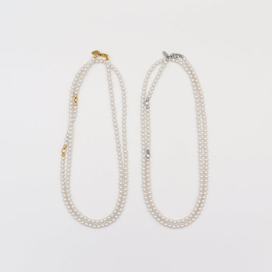 Many Way Long Pearl Necklace（Gold / Silver）