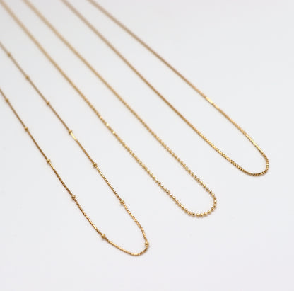 Fine Box Chain Necklace / 18K