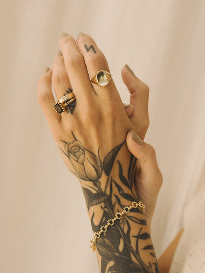 Ramona Stone Ring / Gold × Brown