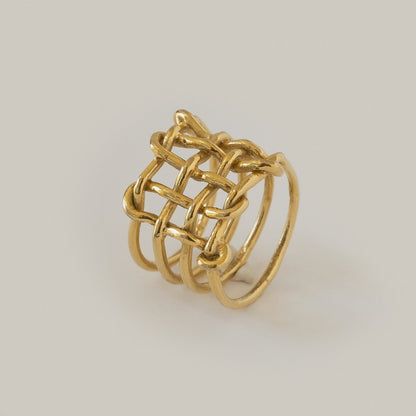 Louise Check Ring / Gold