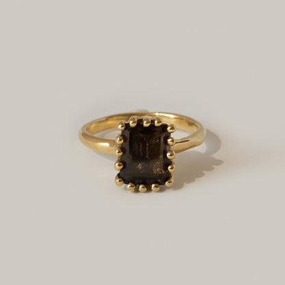 Ramona Stone Ring / Gold × Brown