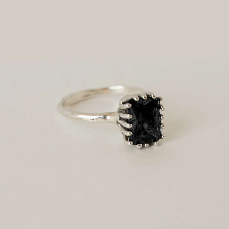 Ramona Stone Ring / Silver × Black