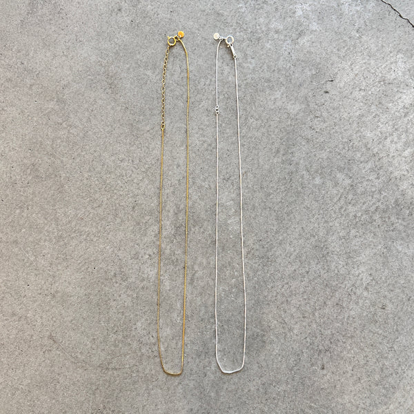 Thin Box Chain Necklace（gold / silver）