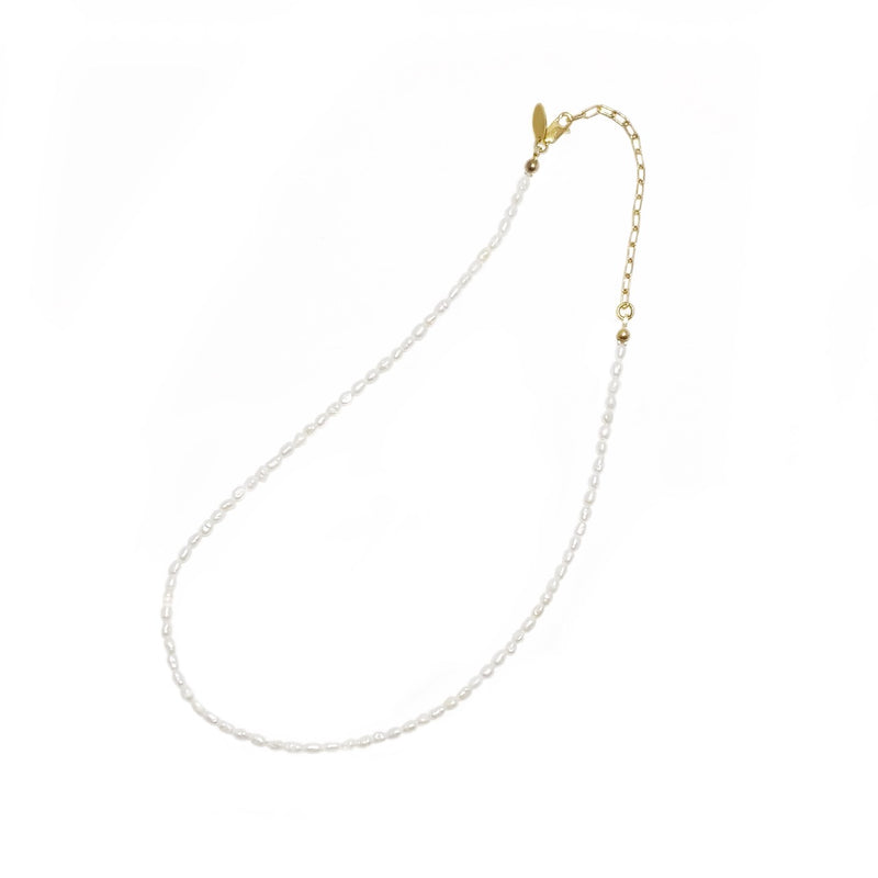 Rice Pearl Necklace / Tiny（Gold / Silver）