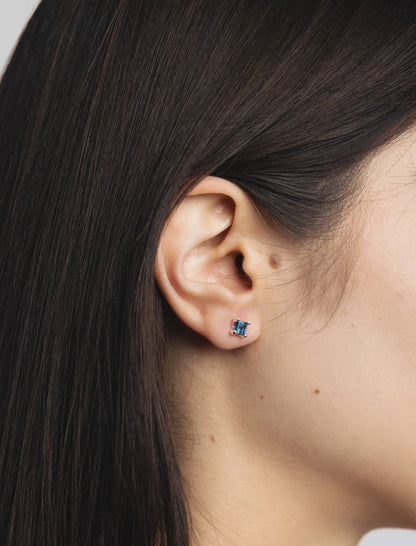 Josie Stone Studs / Silver*Blue Topaz