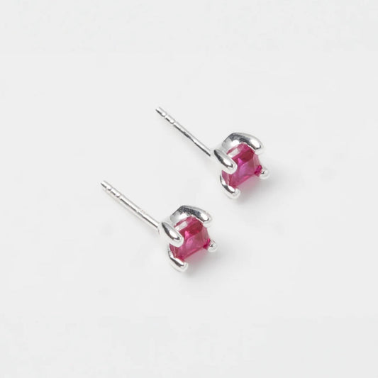 Josie Stone Studs / Silver*Pink Ruby