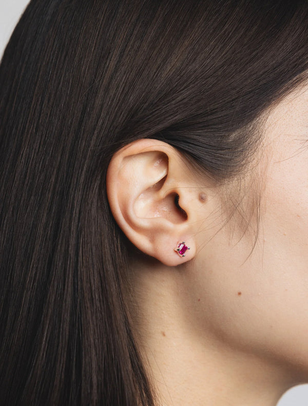 Josie Stone Studs / Silver*Pink Ruby