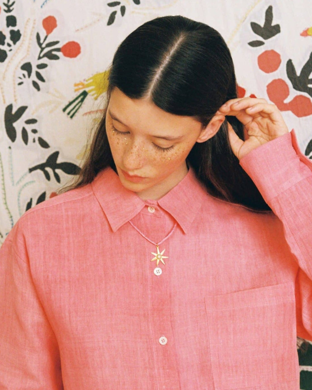 Atlas Silk Necklace / Pink*Gold