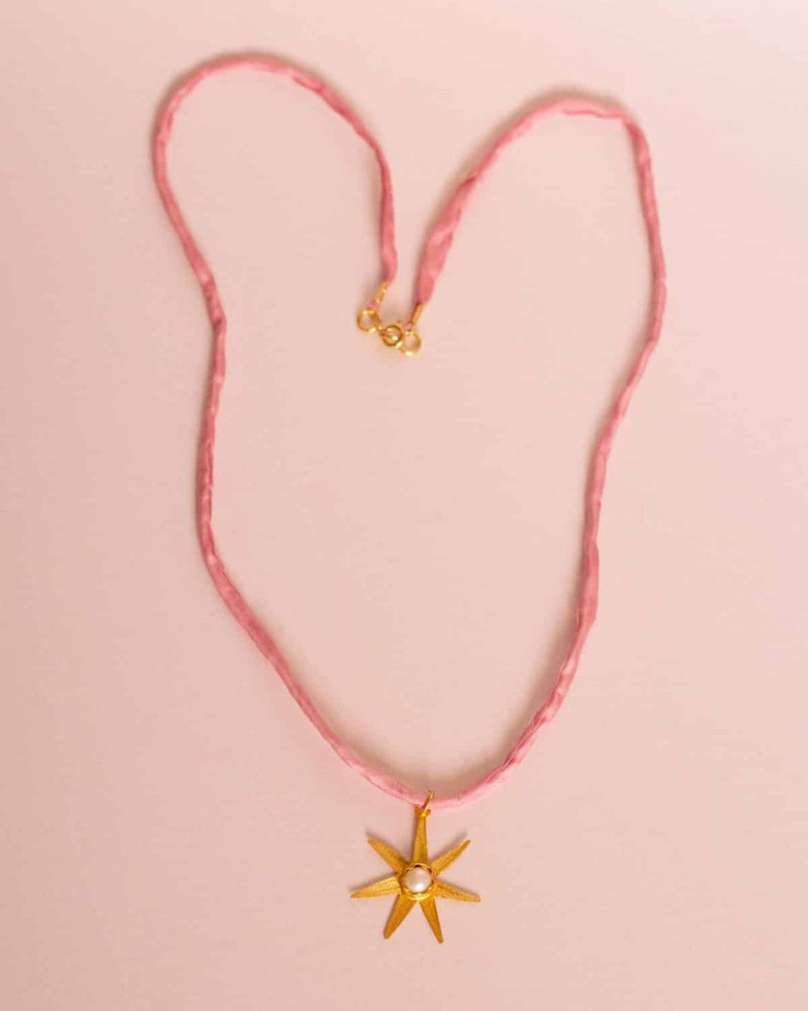 Atlas Silk Necklace / Pink*Gold