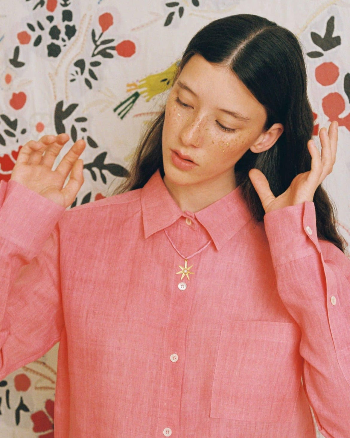 Atlas Silk Necklace / Pink*Gold