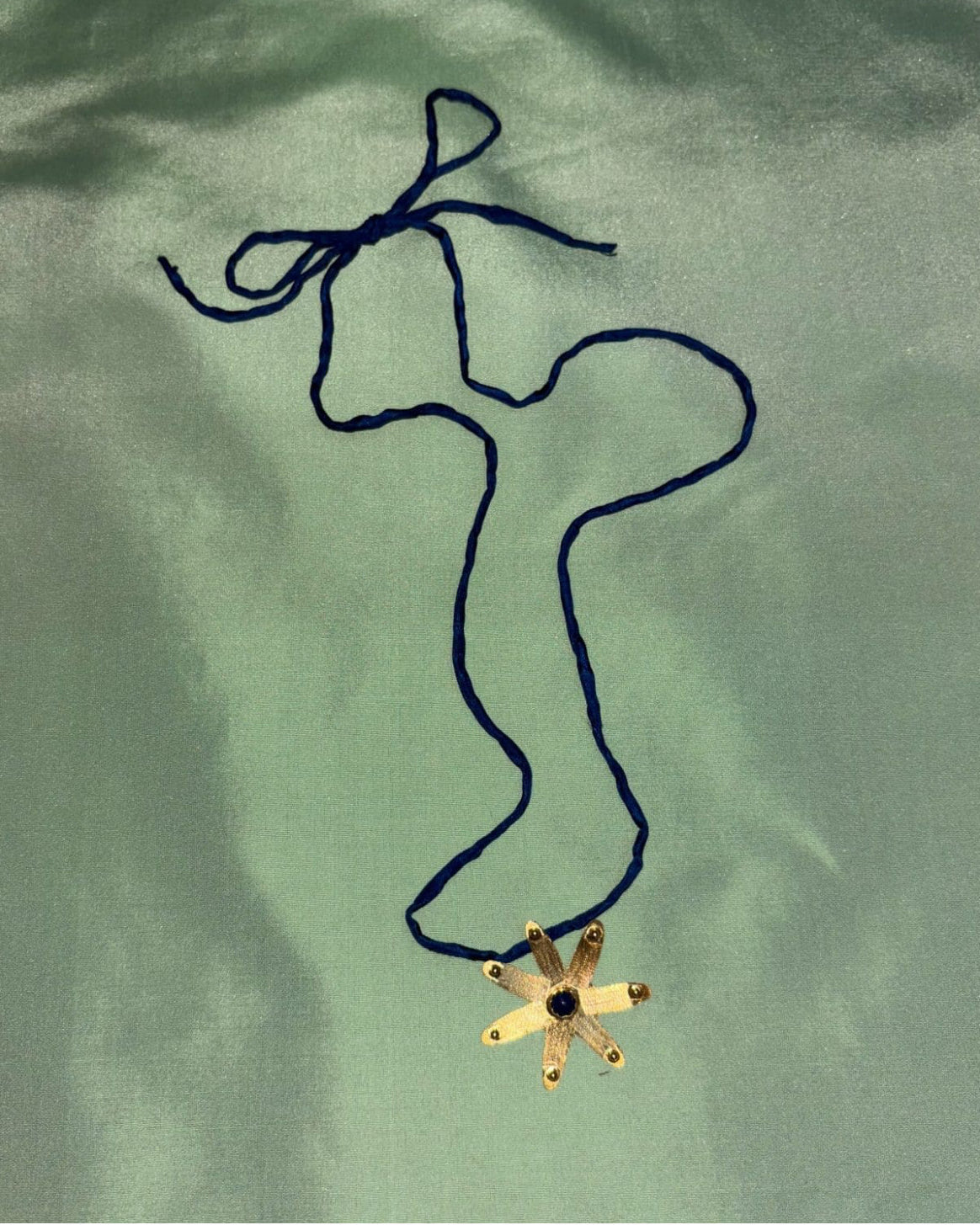 Blue Stella Silk Necklace