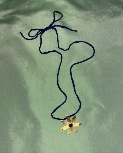 Blue Stella Silk Necklace