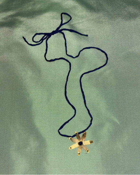 Blue Stella Silk Necklace