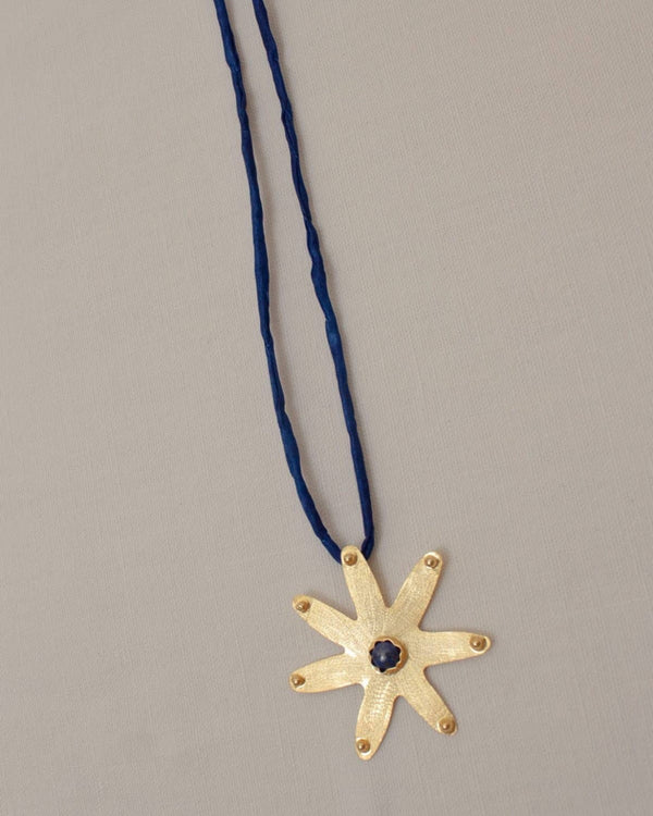 Blue Stella Silk Necklace