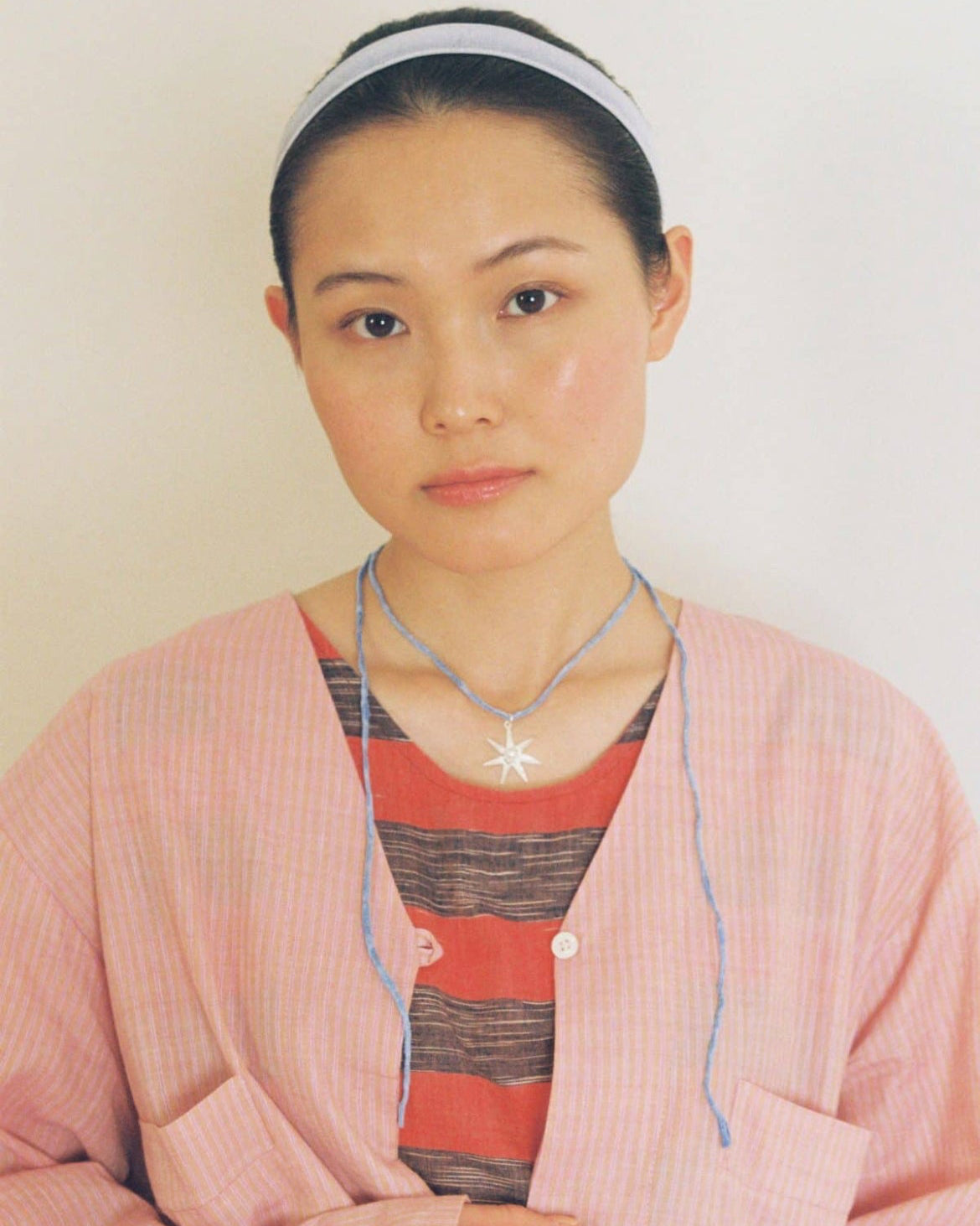 Atlas Silk Necklace / Light Blue*Silver