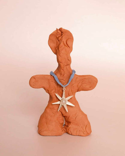 Atlas Silk Necklace / Light Blue*Silver