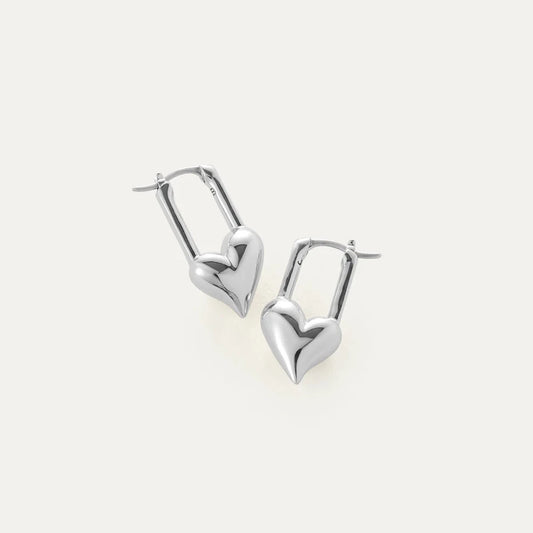 Padlock Heart Pierce / Silver
