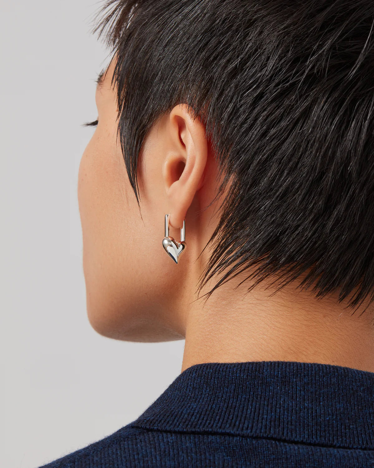 Padlock Heart Pierce / Silver