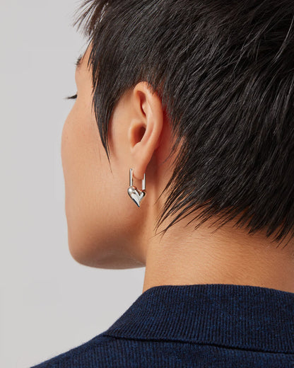 Padlock Heart Pierce / Silver