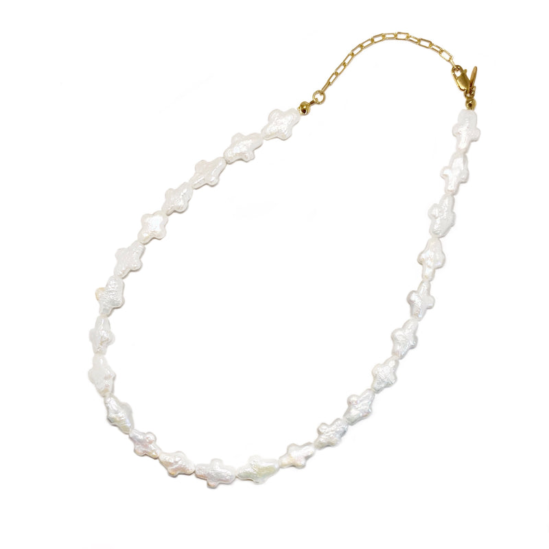 Cross Pearl Necklace（Gold / Silver）