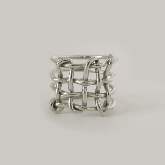 Louise Check Ring / Silver